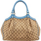 Gucci Monogram GG Canvas Blue Leather Sukey Handbag