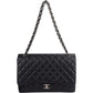 Chanel Quilted Caviar Leather Palladium Maxi Single Flap Crossbody Bag