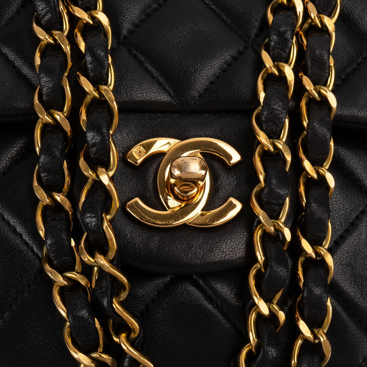 Chanel Quilted Lambskin 24K Gold Medium Double Flap Shoulder Bag