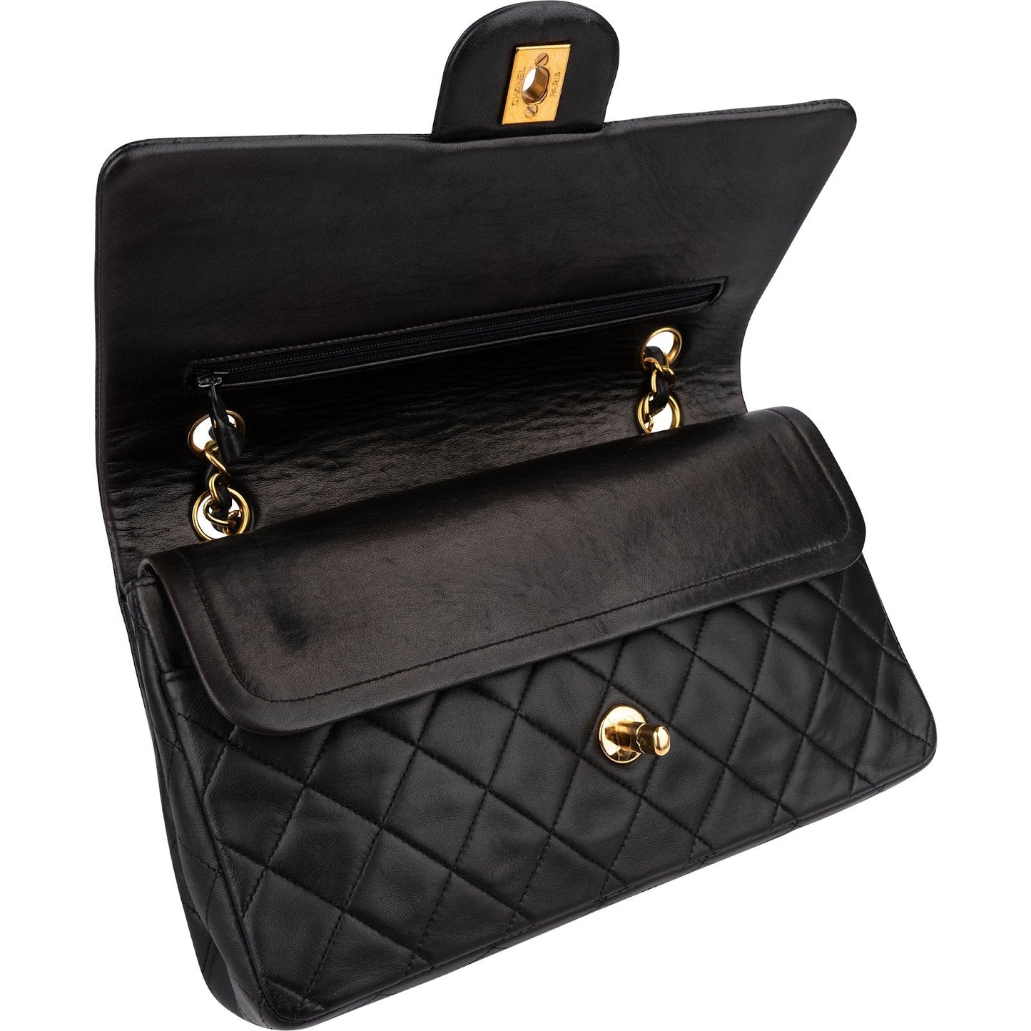 Chanel Quilted Lambskin 24K Gold Medium Double Flap Shoulder Bag
