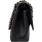 Chanel Quilted Caviar Leather Palladium Jumbo Double Flap Crossbody Bag