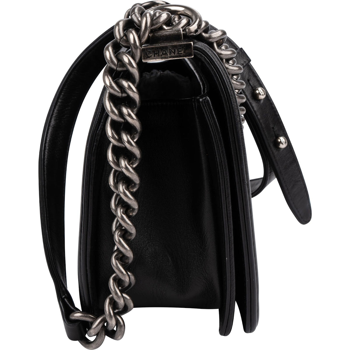 Chanel Boy Medium Single Flap aus gestepptem Lammleder – Ansicht 3