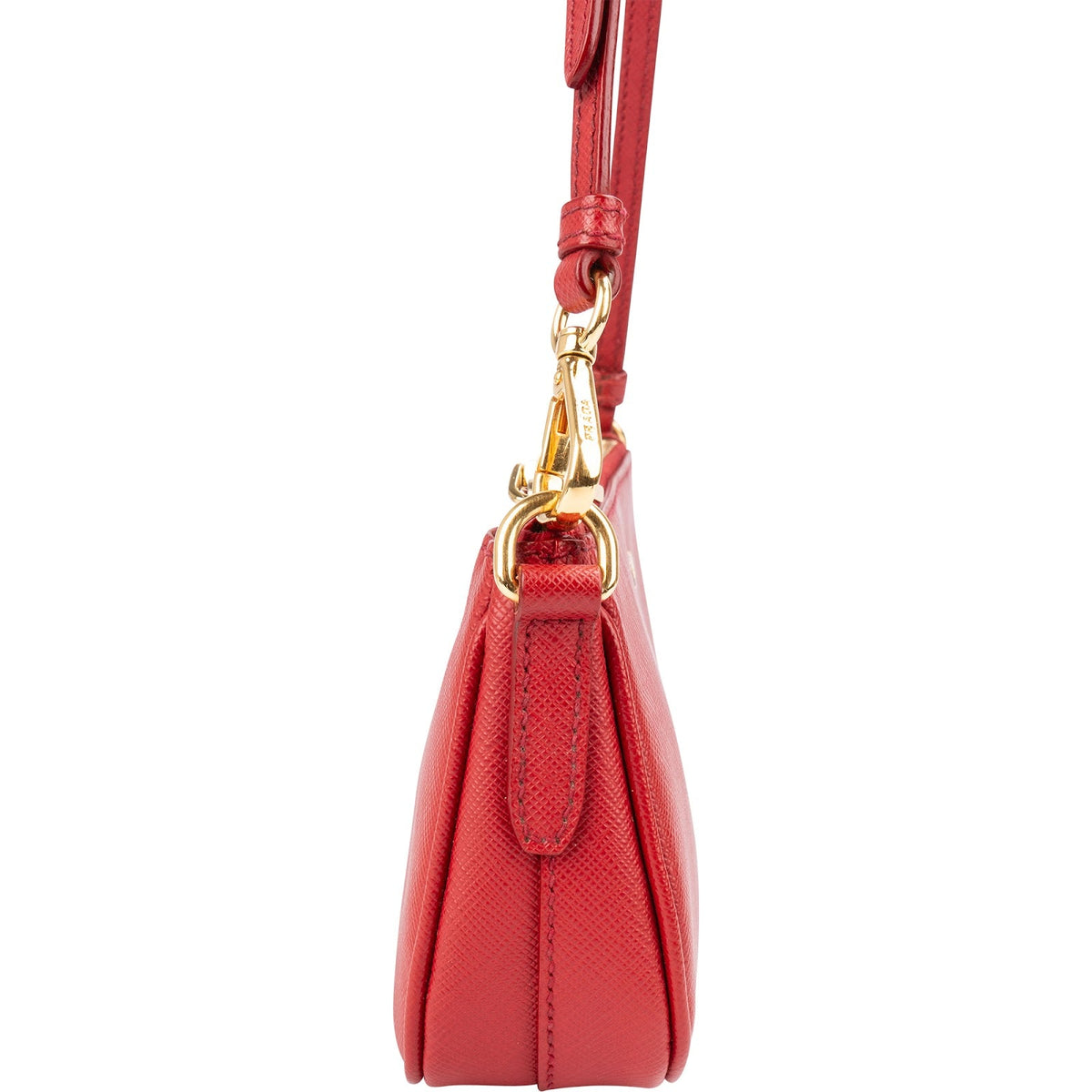 Prada Red Saffiano Leather Zip Mini Handbag