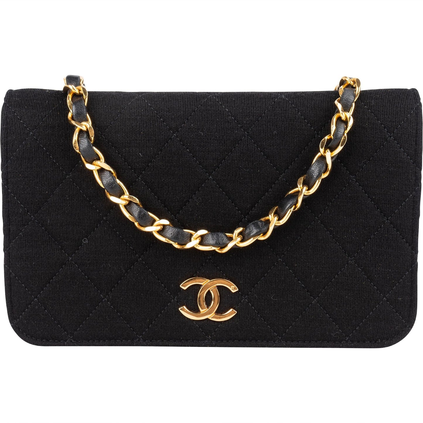 Chanel Quilted Cotton 24K Gold Single Flap Shoulder Bag