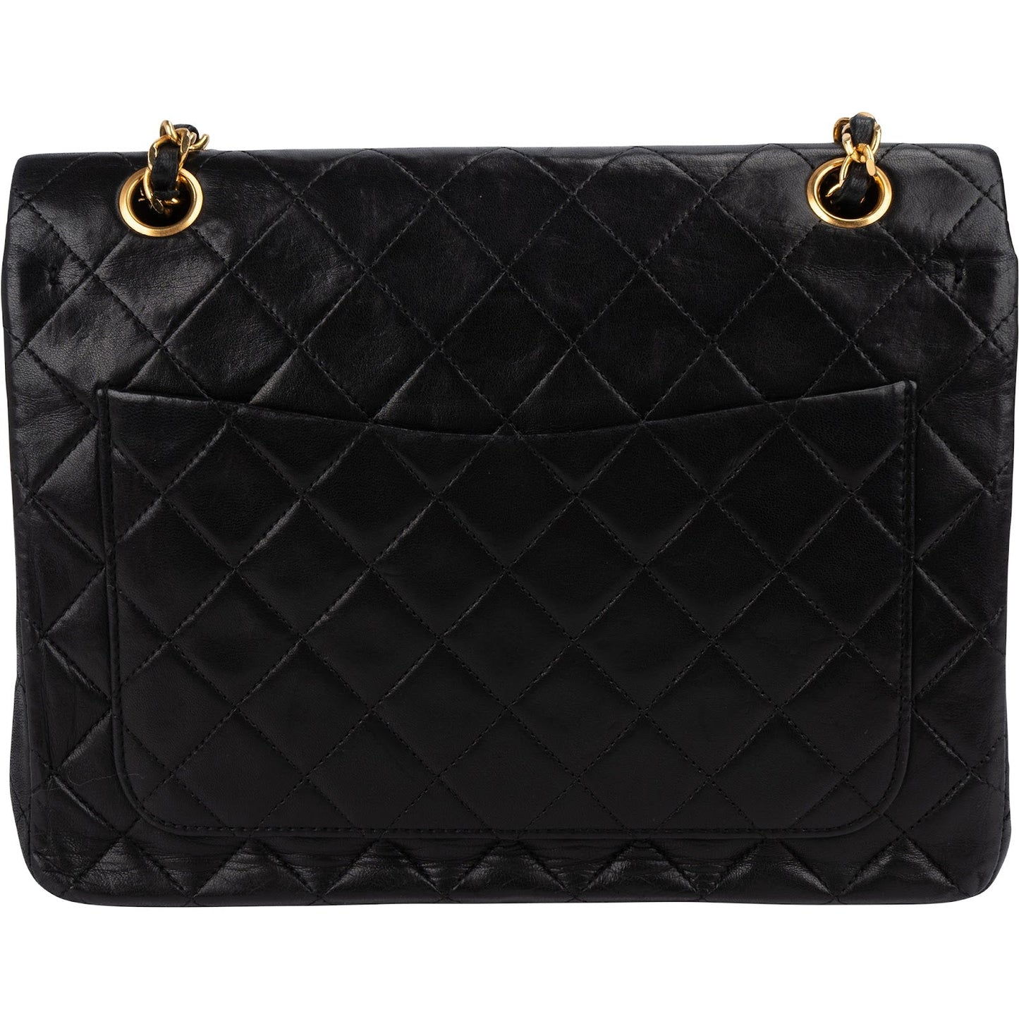 Chanel Quilted Lambskin 24K Gold Double Flap Shoulder Bag