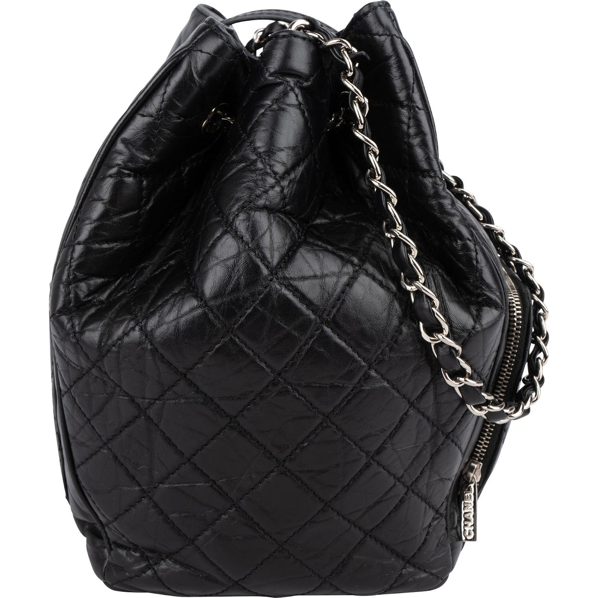 Chanel Quilted Calfskin CC Chain Drawstring Bucket Shoulder Bag