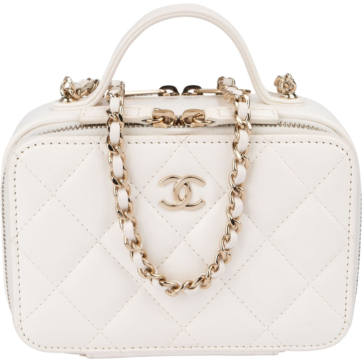 Chanel Quilted Lambskin Vanity Chain Crossbody Handbag