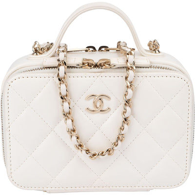 Chanel Quilted Lambskin Vanity Chain Crossbody Handbag