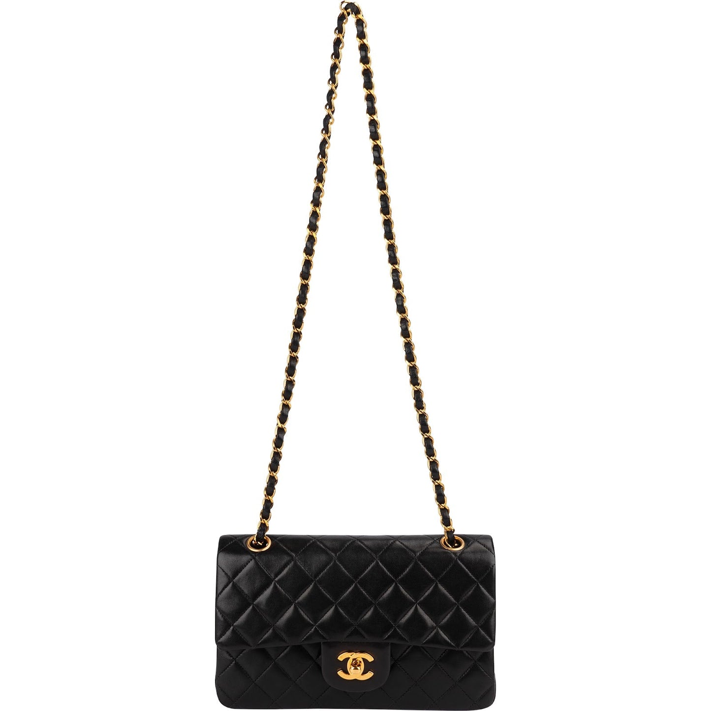Chanel Quilted Lambskin 24K Small Double Flap Shoulder Bag
