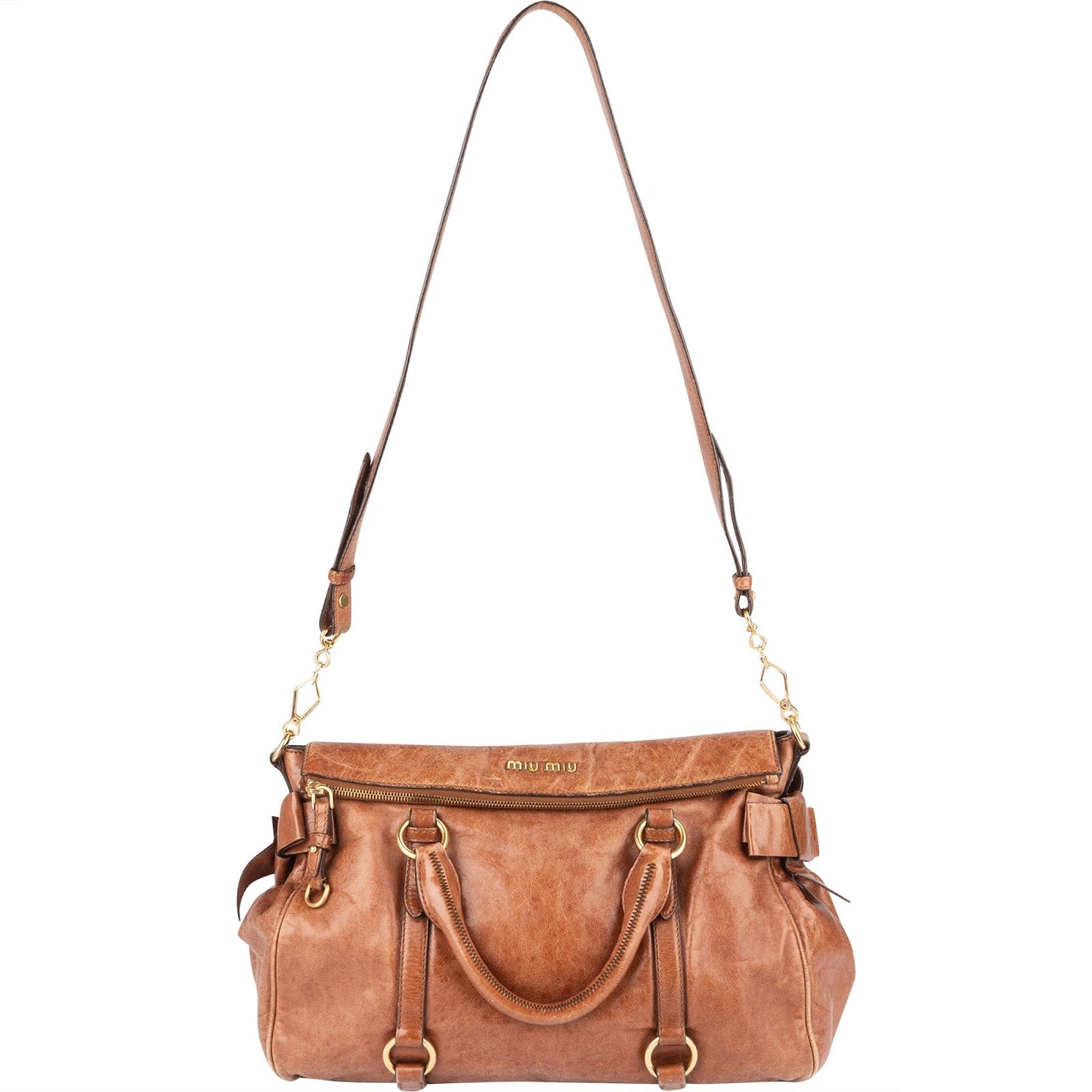 Miu Miu Vitello Lux Bow Handbag