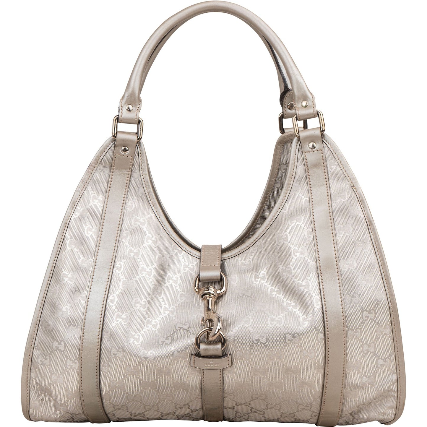 Gucci Monogram GG Imprimé Silver Jackie Shoulder Bag