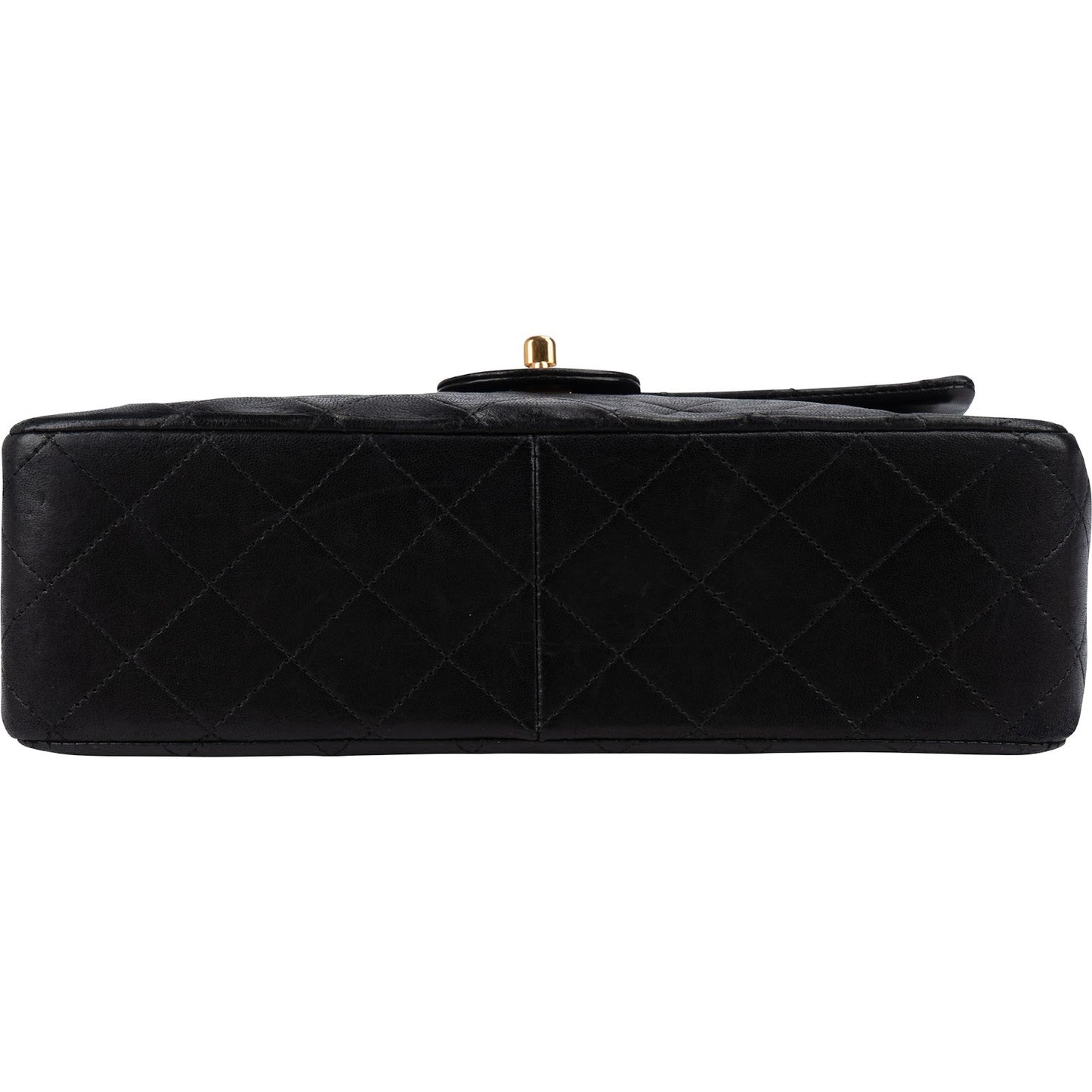 Chanel Quilted Lambskin 24K Gold Double Flap Shoulder Bag