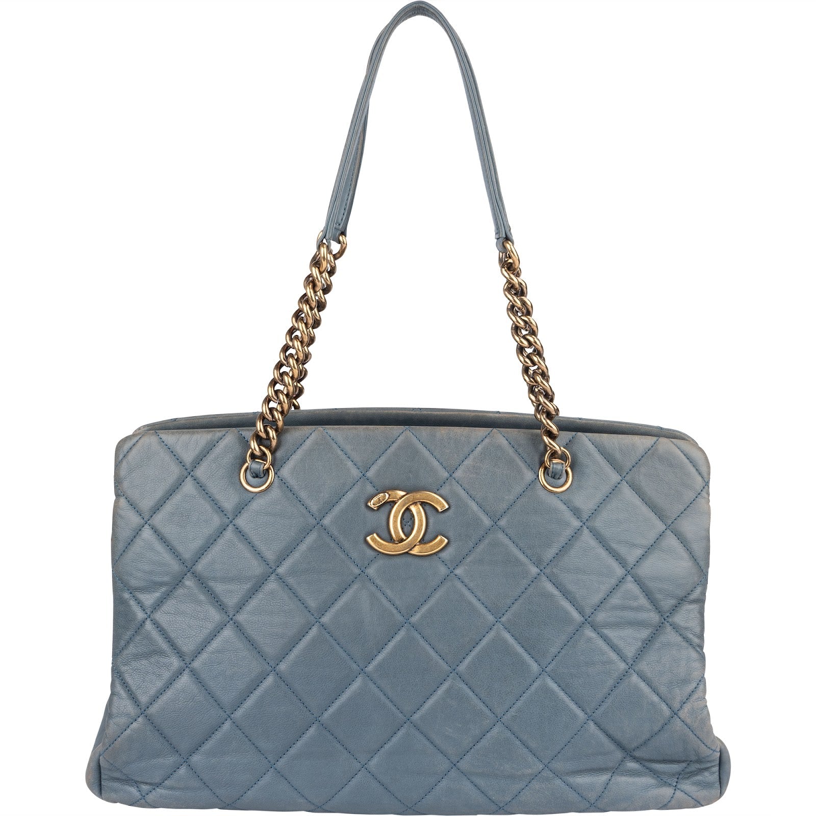 Chanel Quilted Lambskin CC Crown Tote Shoulder Bag
