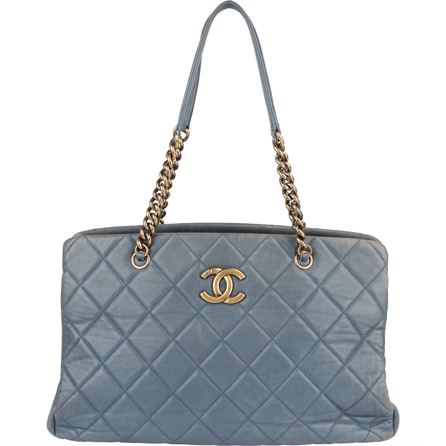 Chanel Quilted Lambskin CC Crown Tote Shoulder Bag