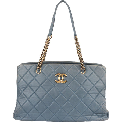 Chanel Quilted Lambskin CC Crown Tote Shoulder Bag