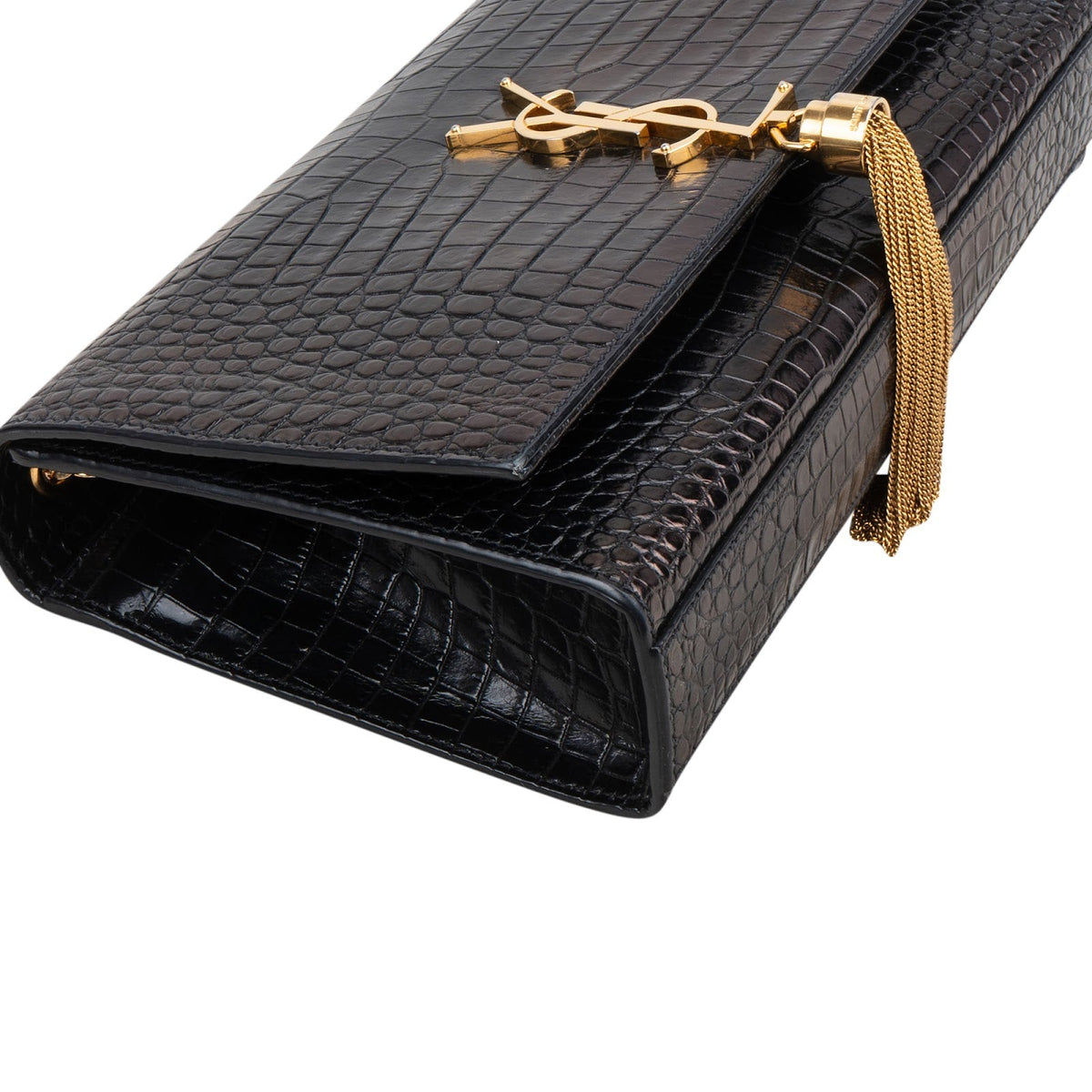 Saint Laurent Kate Tassel aus Leder in Krokooptik – Ansicht 7