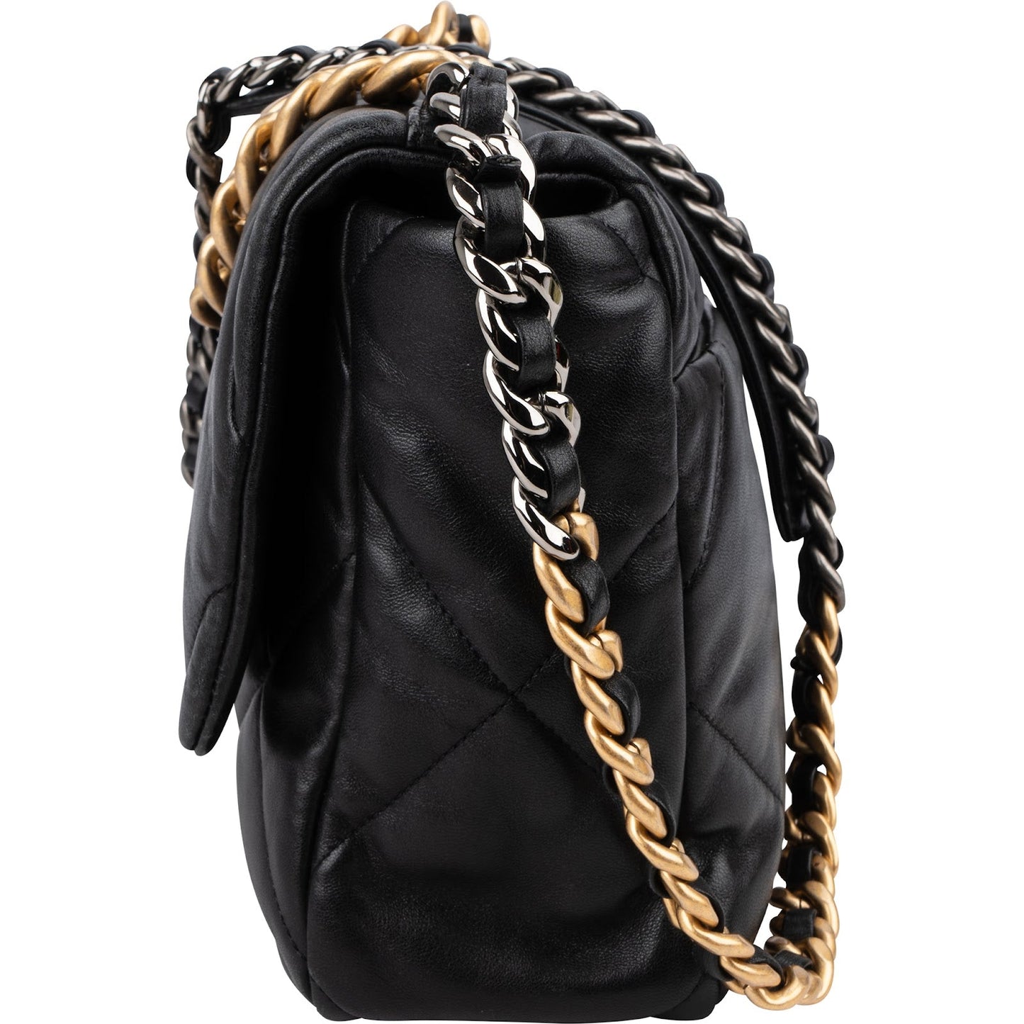 Chanel 19 Quilted Lambskin Leather Jumbo Single Flap Crossbody Bag
