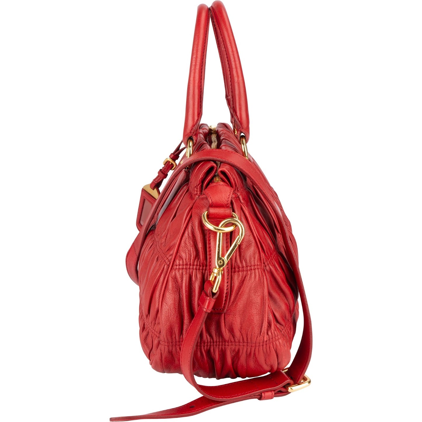 Prada Nappa Quilted Leather Bauletto Handbag
