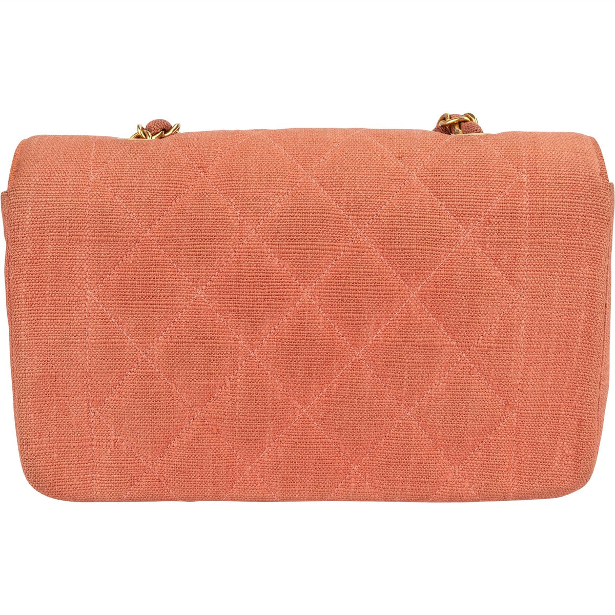 Chanel Quilted Cotton Small Diana 24K Gold Single Flap Crossbody Bag
