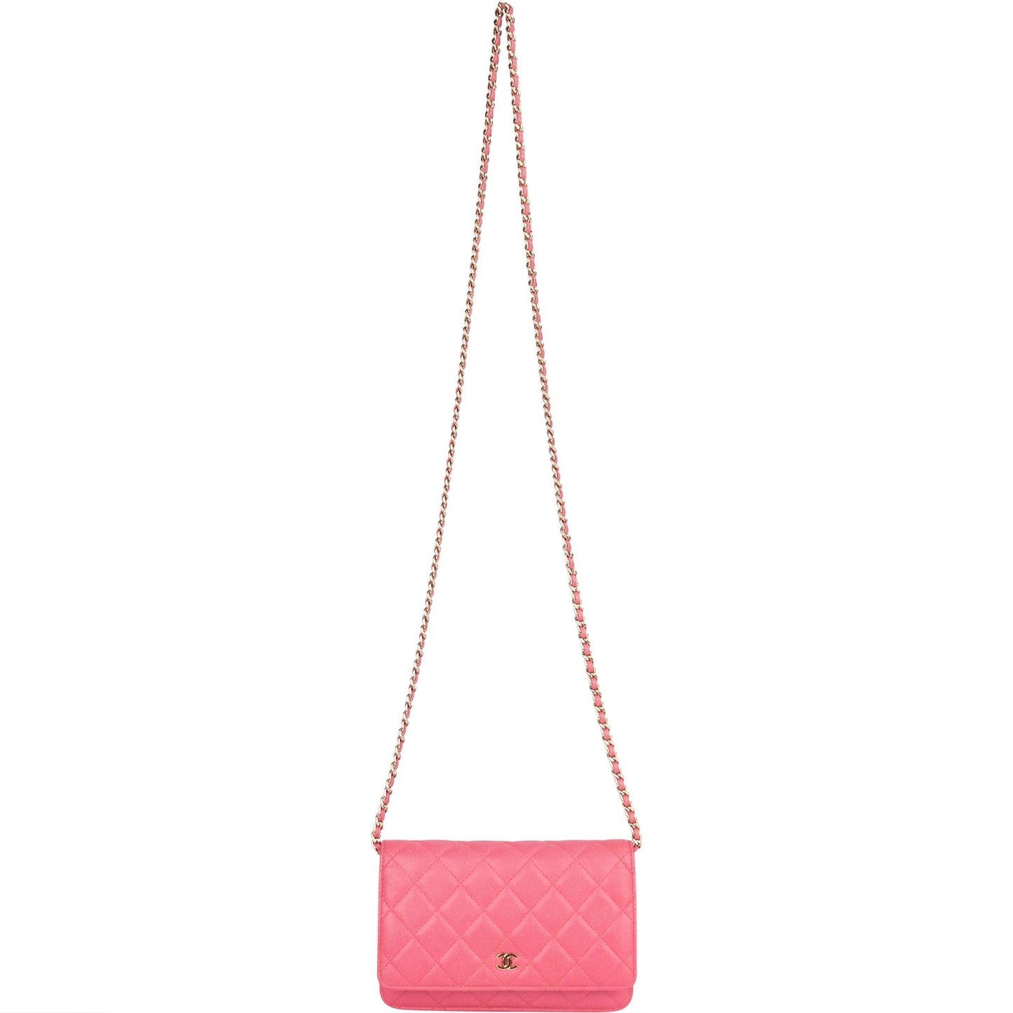 Chanel Quilted Caviar Leather Wallet On Chain Crossbody Bag