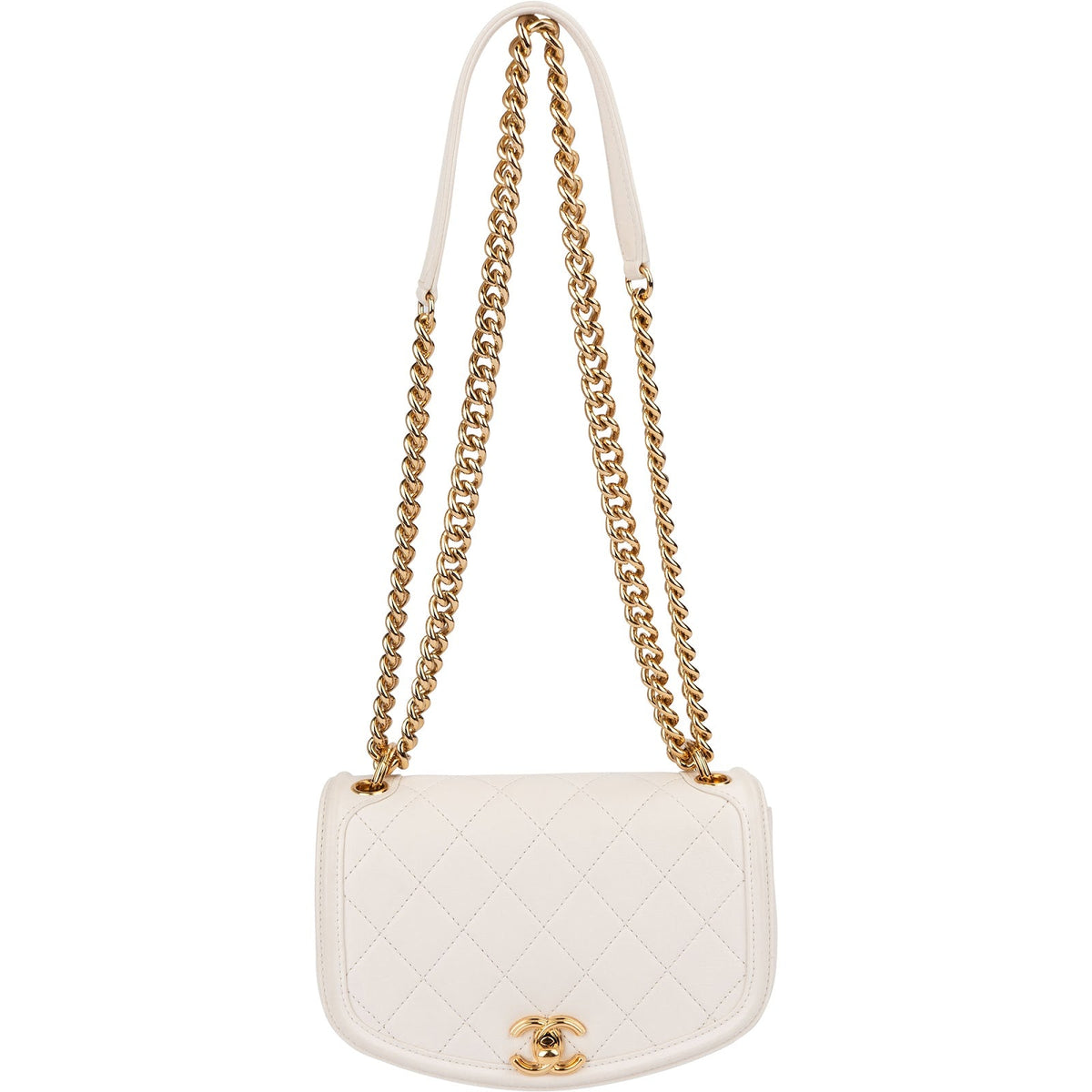 Chanel Quilted Calfskin Small Underline Single Flap Crossbody Bag