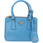 Prada Blue Saffiano Leather Pradasphere Galleria Micro Handbag