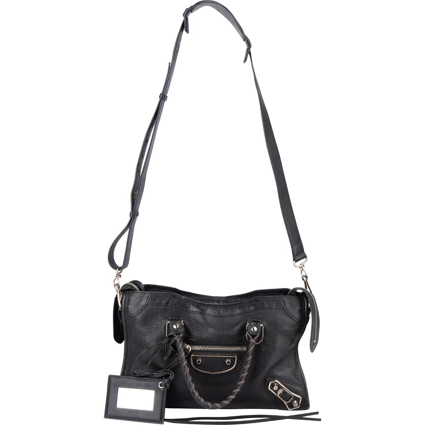 Balenciaga Black Leather Mini City Handbag