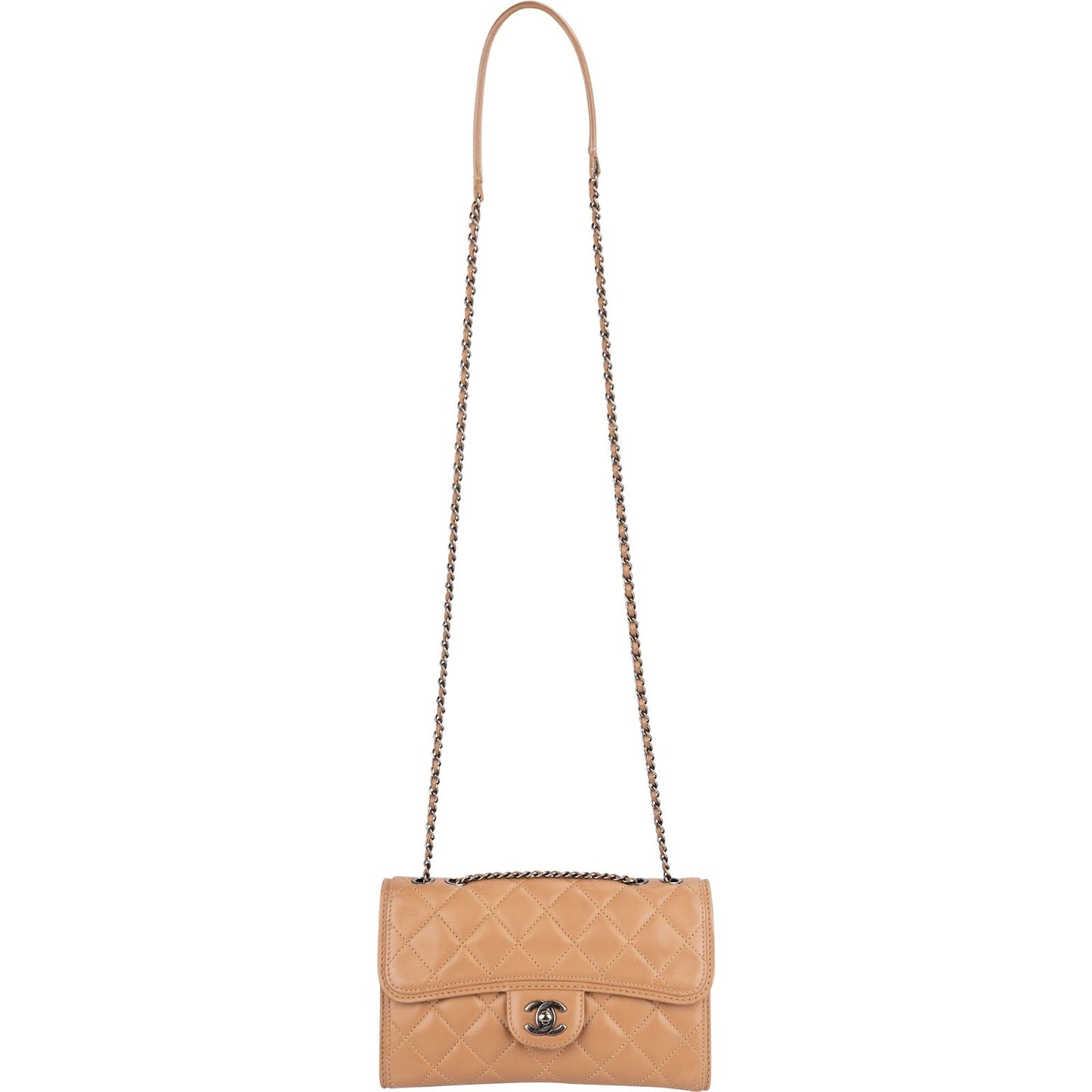 Chanel Quilted Lambskin Antique Hardware Single Flap Crossbody Bag
