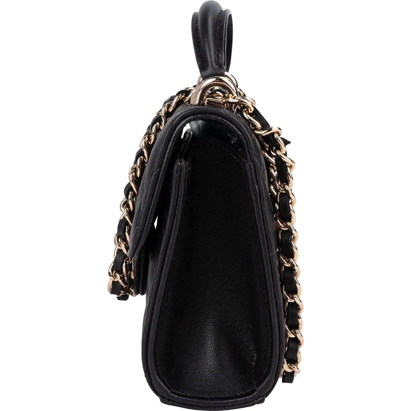 Chanel Quilted Lambskin Mini Single Flap with Top Handle Crossbody Bag