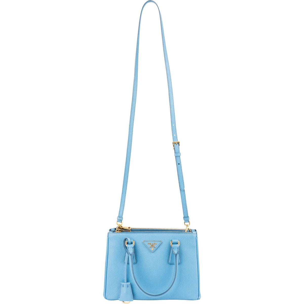 Prada Light Blue Saffiano Leather Galleria Small Handbag