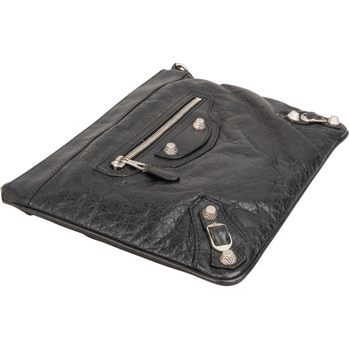 Balenciaga Black Arena Leather City Clutch