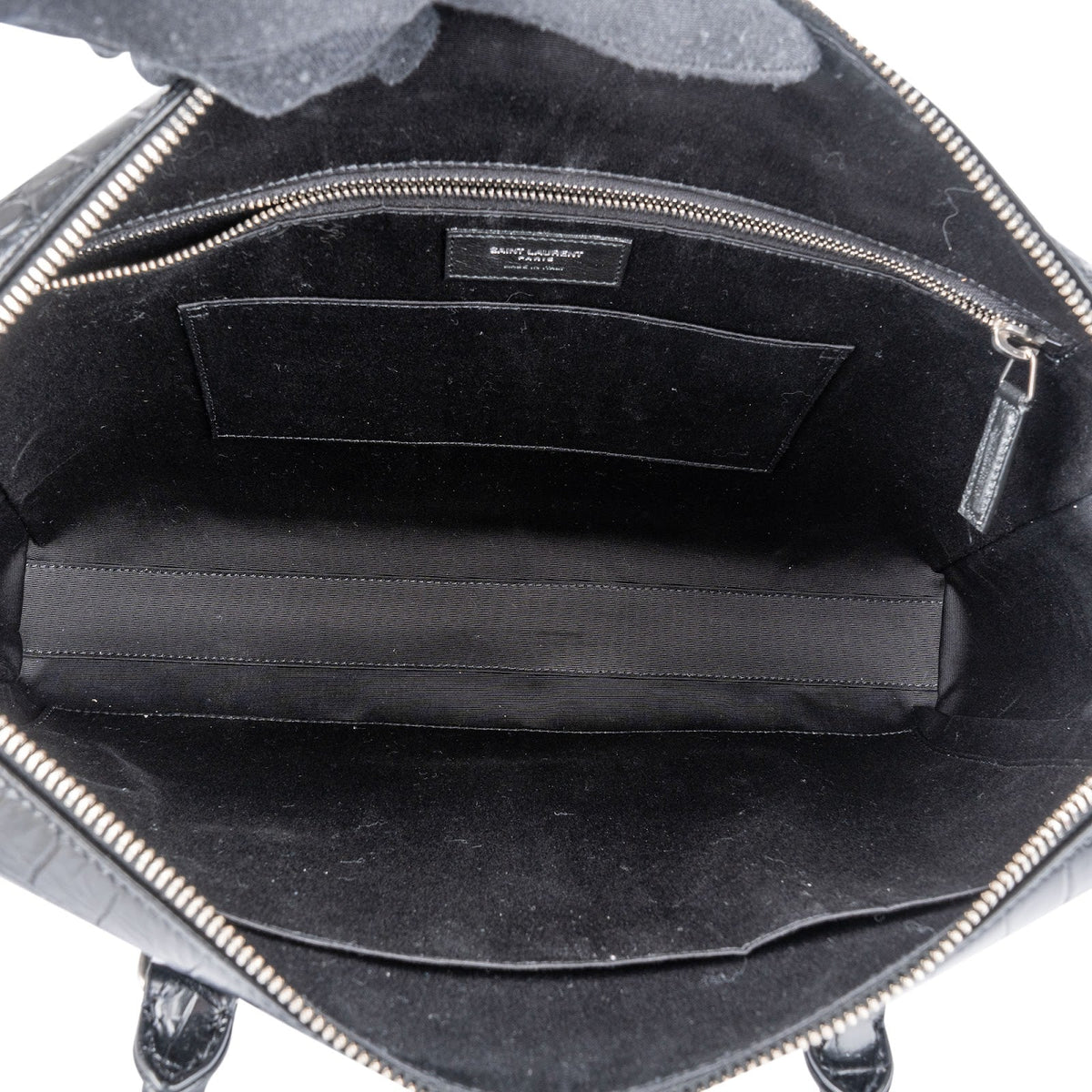 Yves Saint Laurent Croc-Embossed Leather Avec Briefcase Shoulder Handbag