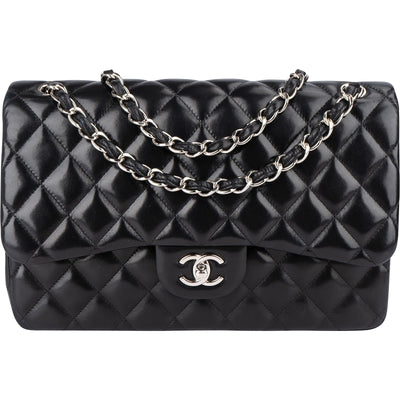 Chanel Quilted Lambskin Jumbo Double Flap Crossbody Bag