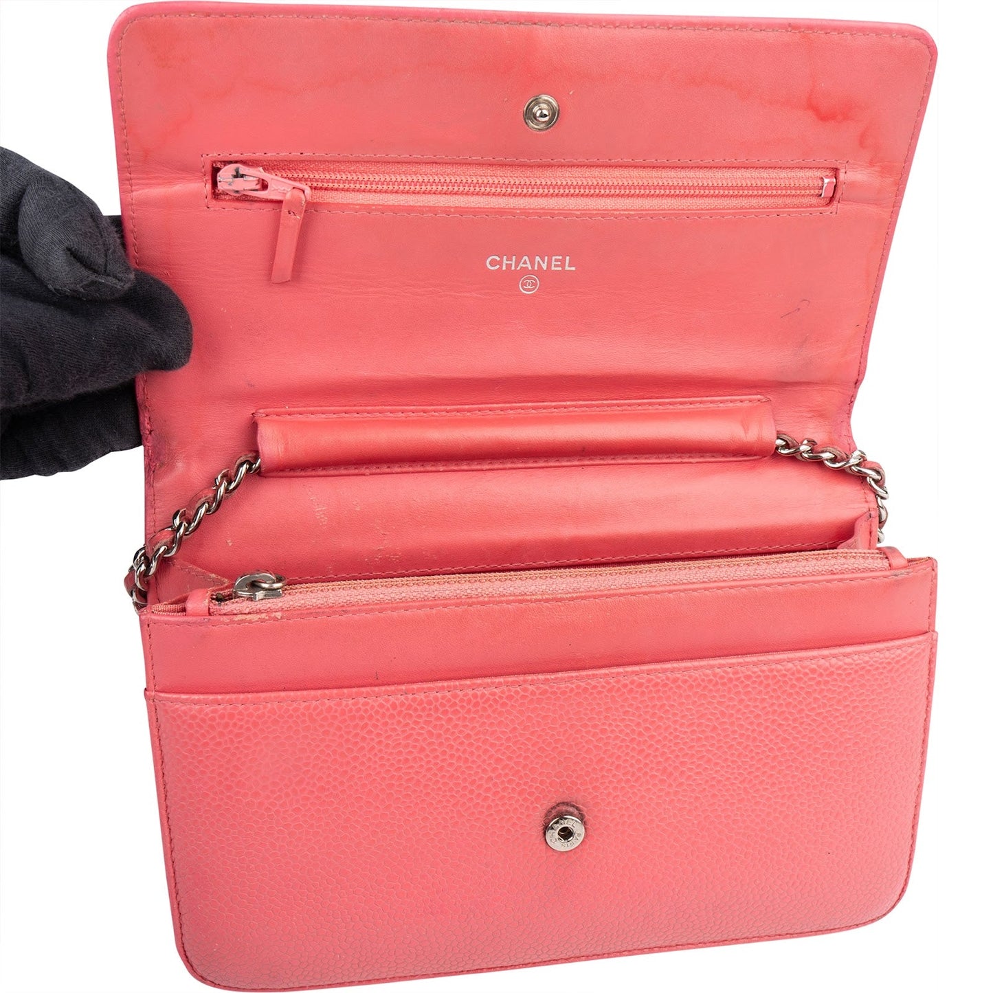 Chanel Caviar Leather CC Wallet On Chain Crossbody Bag
