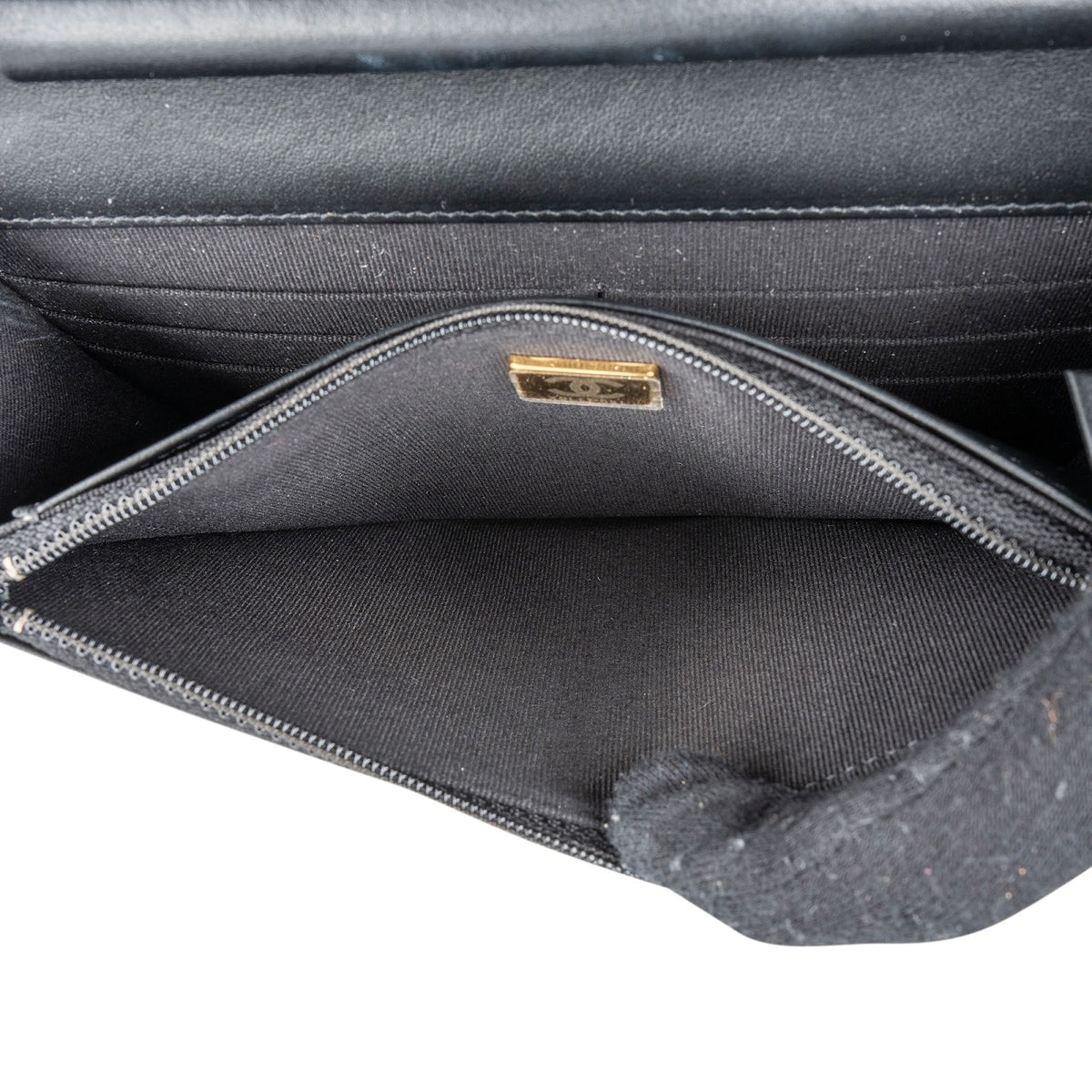 Chanel Quilted Caviar Leather Boy Wallet On Chain Crossbody Bag