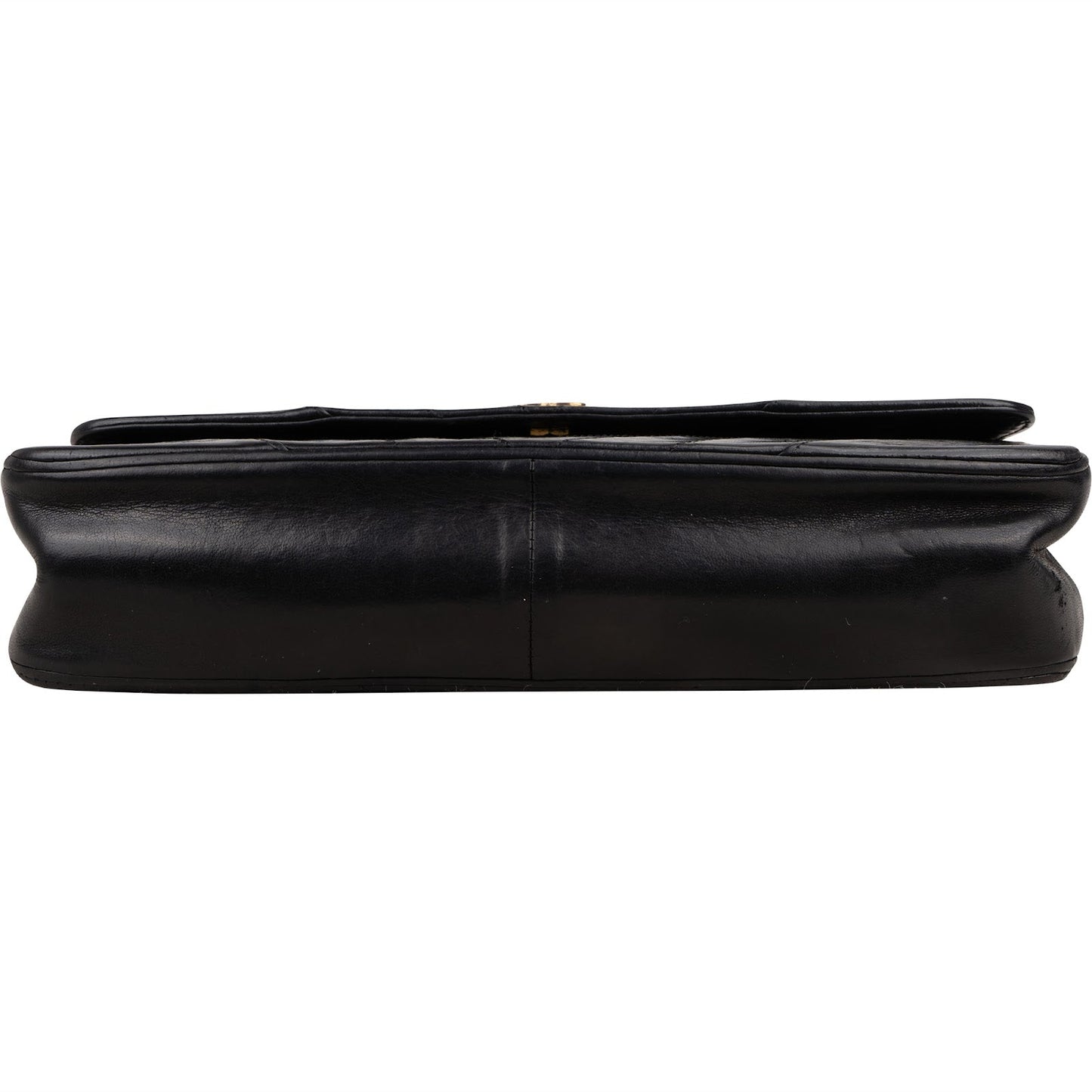 Chanel Chevron Lambskin 24K Gold Single Flap Shoulder Bag