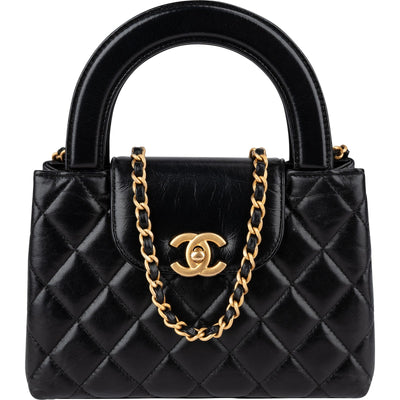 Chanel  Quilted Lambskin Kelly Top Handle Small Crossbody Handbag