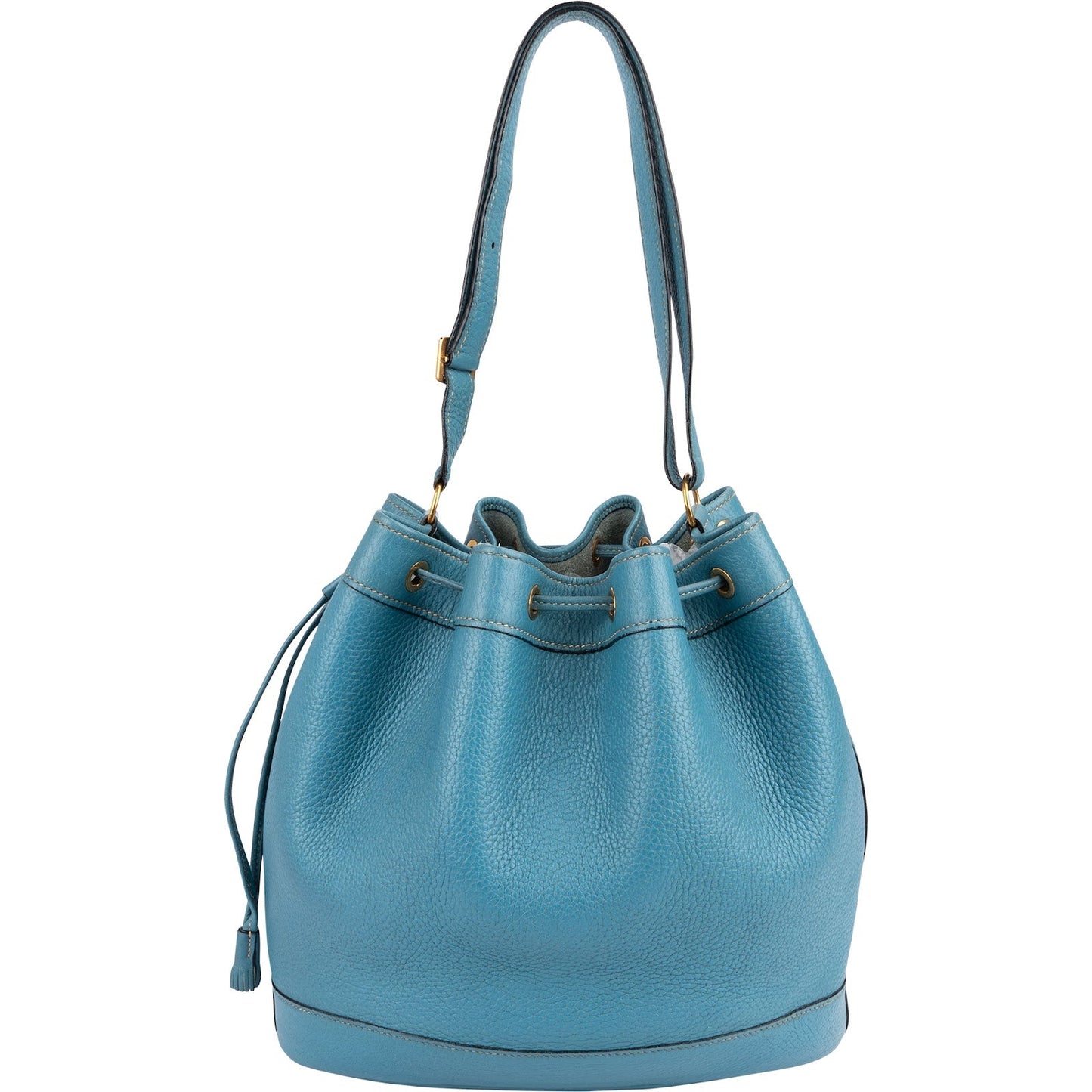 Hermès Blue Jean Togo Leather Market Bucket Shoulder Bag