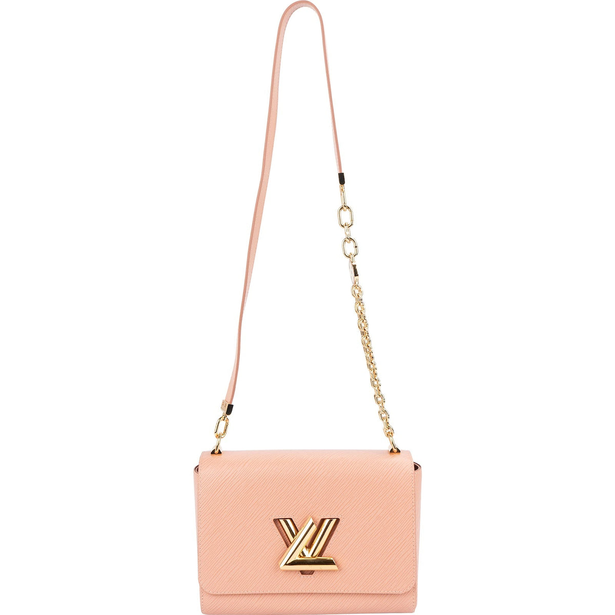 Louis Vuitton Rose Epi Leather Twist Flower Chain Crossbody Bag