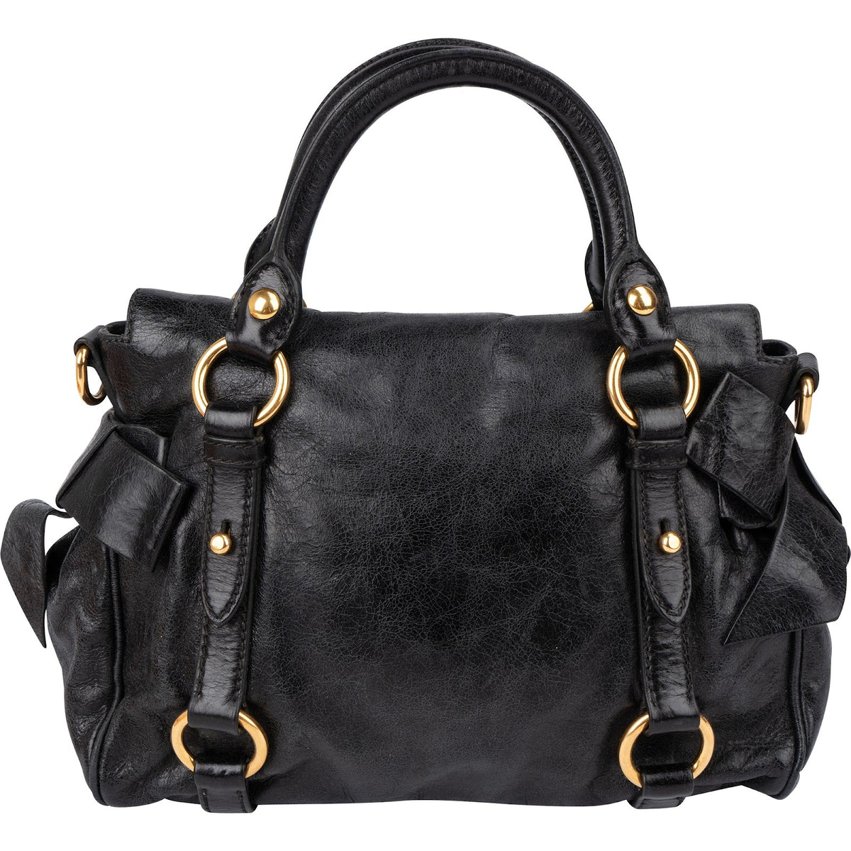 Miu Miu Small Bow aus Vitello-Lux-Leder – Ansicht 5