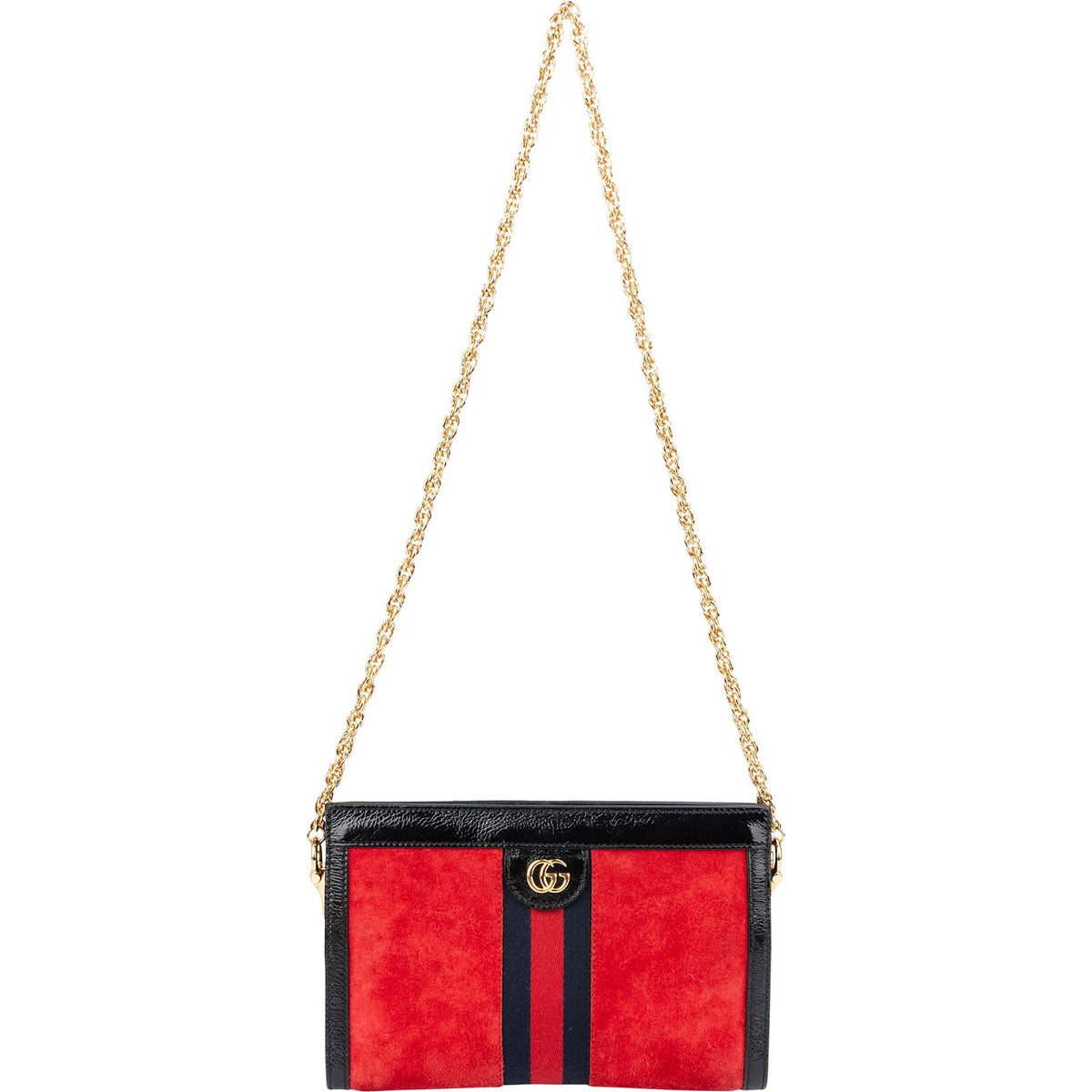 Gucci Suede Patent Leather Ophidia Shoulder Crossbody Bag