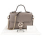 Gucci Taupe Grained Leather Interlocking GG Top Handle Handbag