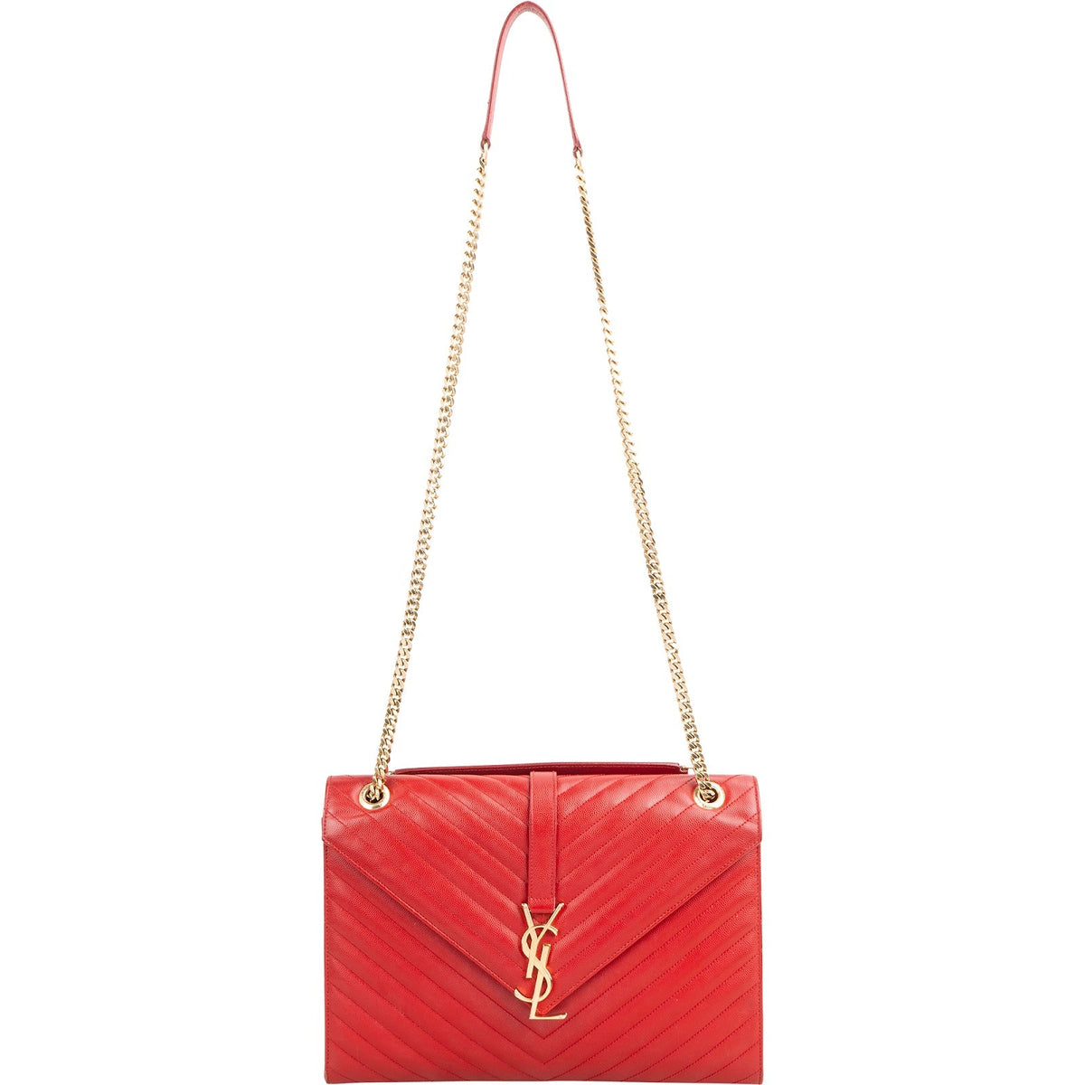Yves Saint Laurent Grain De Poudre Leather Envelope Crossbody Bag
