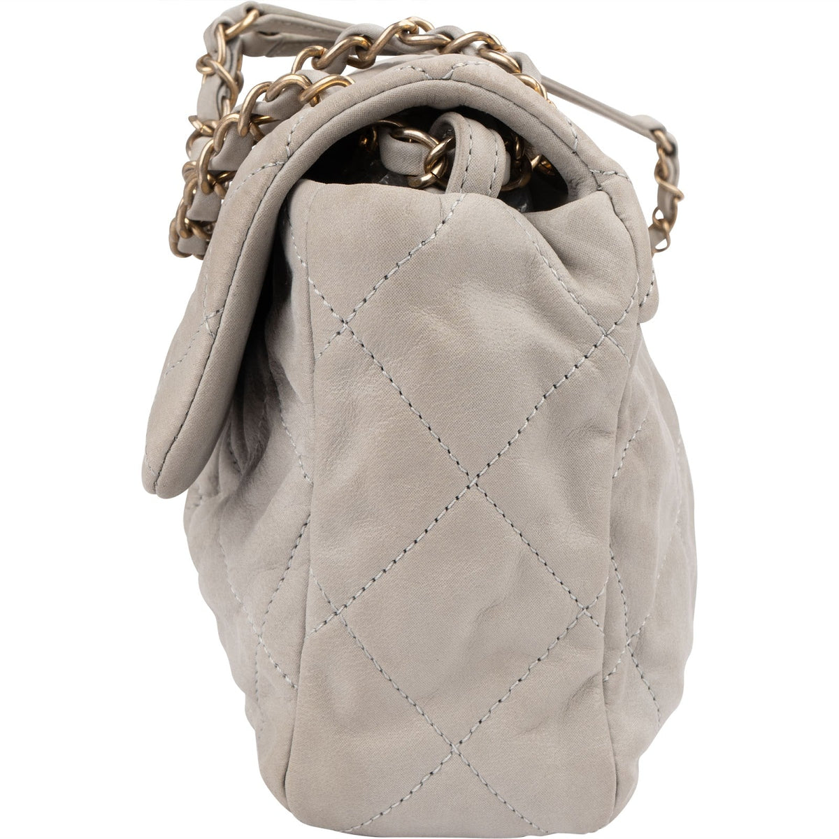 Chanel Quilted Nubuc Easy Single Flap Shoulder Bag