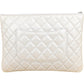 Chanel Quilted Metallic Glittered Caviar Leather CC Clutch