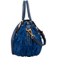 Prada Blue Tessuto Gaufre Satchel Handbag