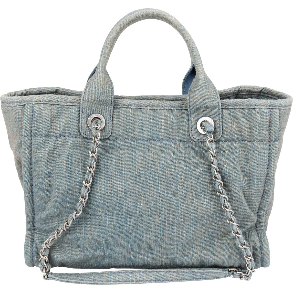 Chanel Denim Deauville Small Tote Shoulder Handbag