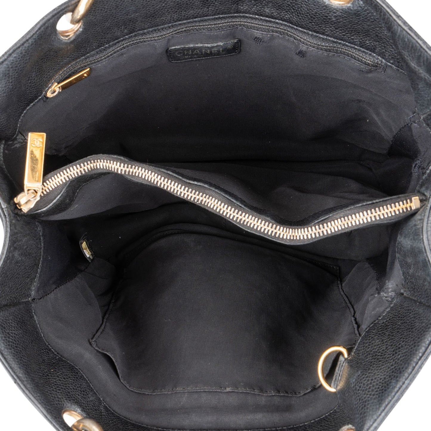 Chanel Quilted Caviar Leather Grand Shopping Tote Shoulder Bag