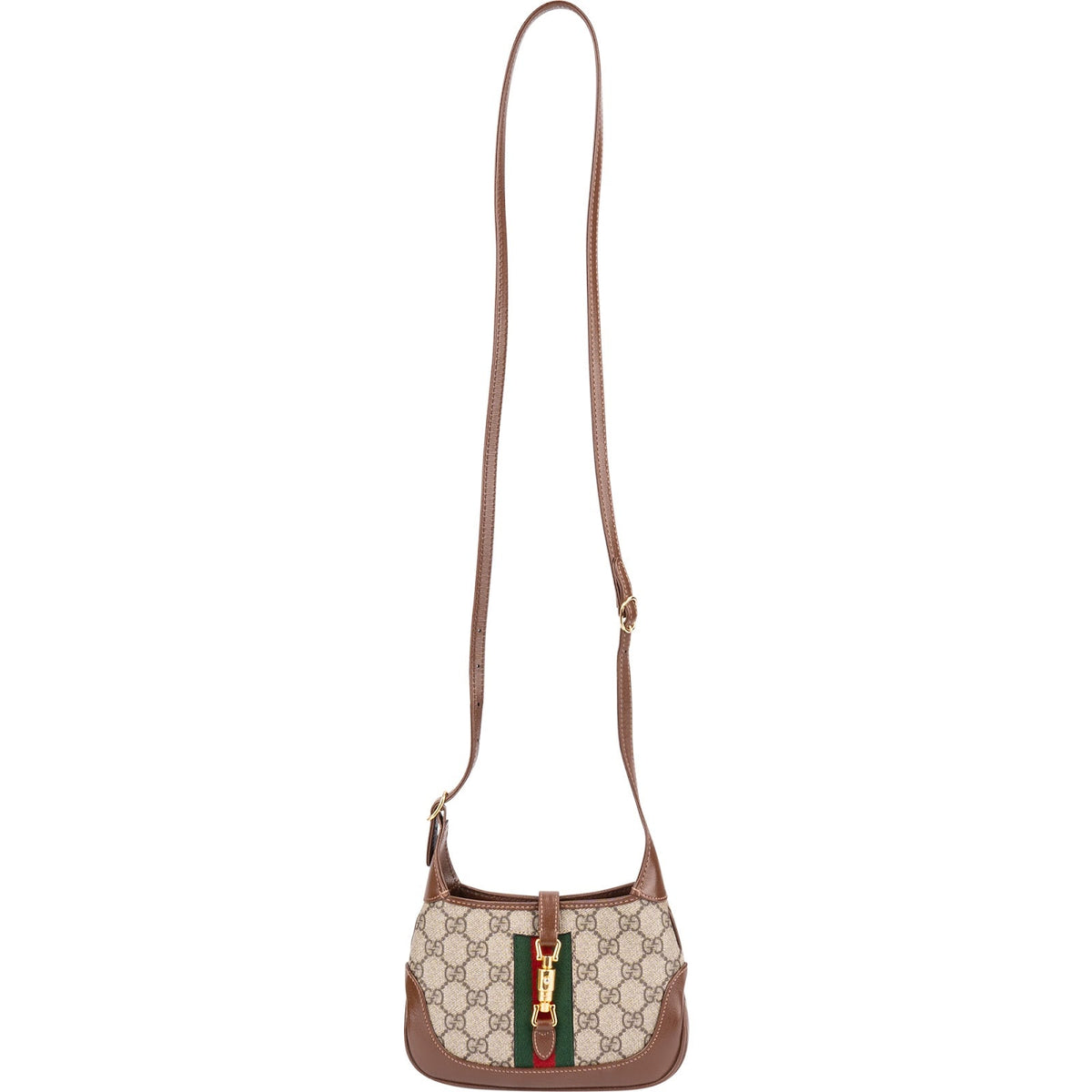 Gucci Monogram GG Supreme Canvas Jackie 1961 Web Mini Crossbody Bag