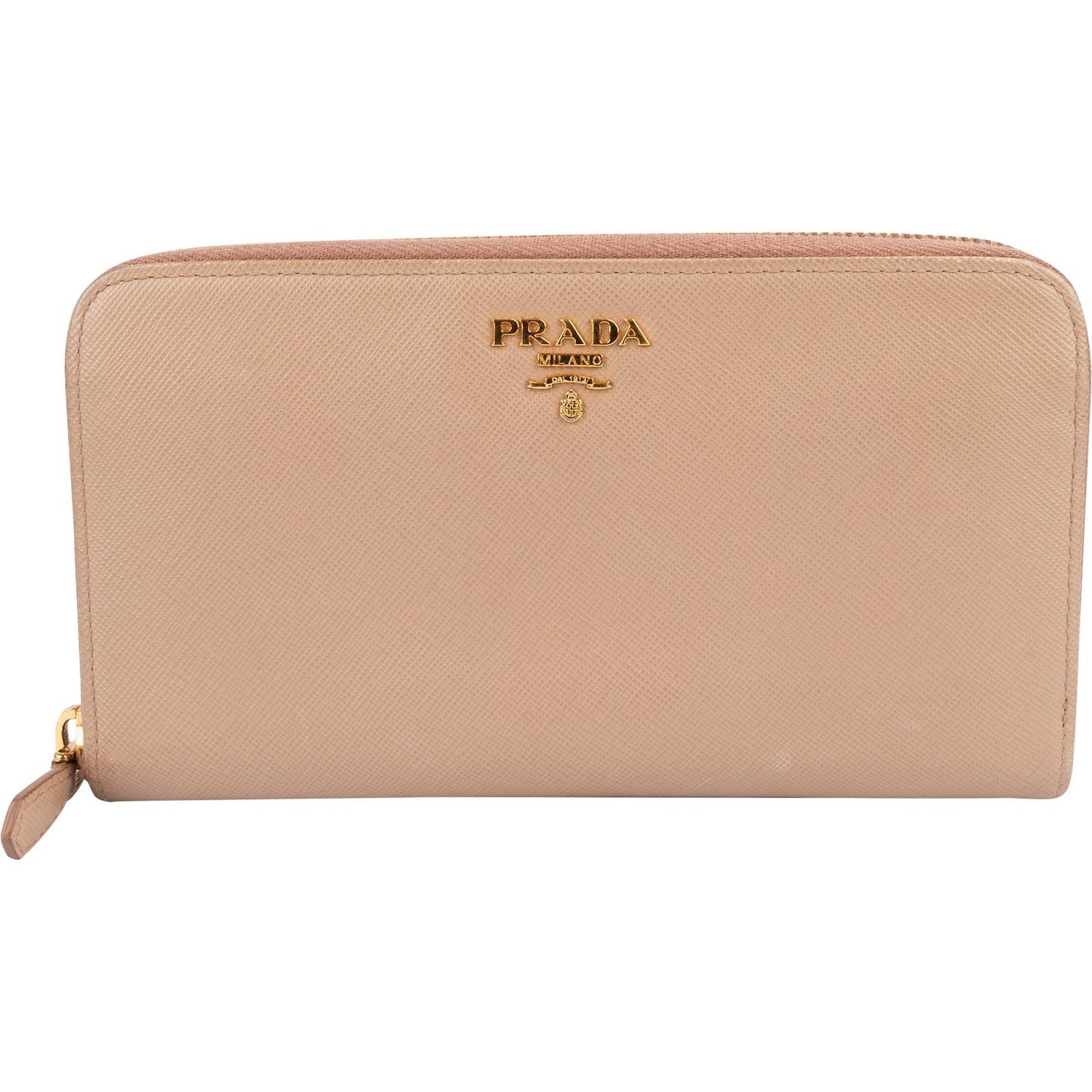 Prada Saffiano Leather Zip Around Wallet